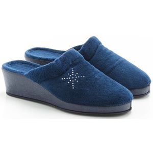 Damart - Muiltje in velours met stras - Dames - Blauw - 37