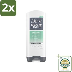 Dove - Shower Gel - 3-in-1 - Men Care Sensitive - Verfrissend en zacht - 400 ml - Voordeelverpakking - 2 stuks - Mannen - Gevoelige huid