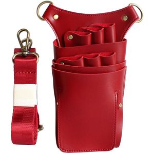 Kappers Gereedschap Opbergtas - Kapperstas - Verstelbare Friseurin Gürteltasche met Grote Stauraum - 1 Stuk - Voor Salon en Thuis Gebruik Rood