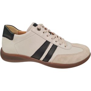 Hartjes Leren Dames Sneakers - Wit/Grijs - 37.5
