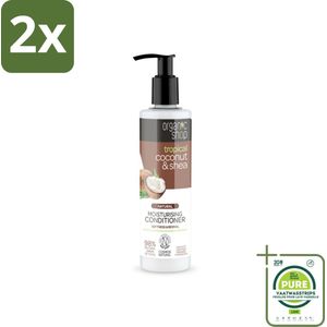 Organic Shop - Coconut & Shea Conditioner - Verzorgend en Voedend - 280 ml - Voordeelverpakking - 2 stuks - Biologische conditioner - Kokos & Shea