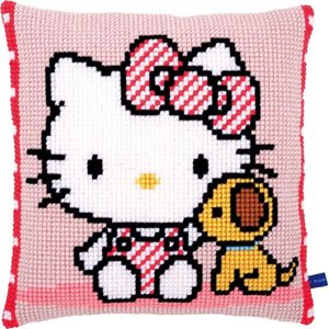 Hello Kitty met hondje Kruissteekkussen pakket