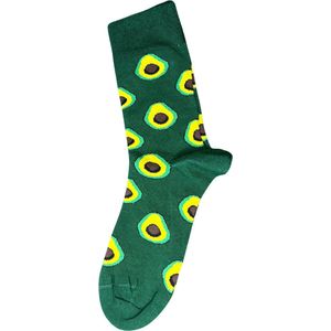 Unisex Sportsokken – Groen met Avocado Borduursel – Maat 37-44 – Comfort Fit