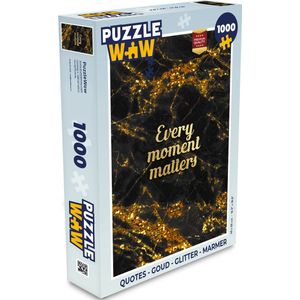 Puzzel Quotes - Goud - Glitter - Marmer print - Legpuzzel - Puzzel 1000 stukjes volwassenen