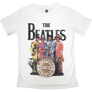 The Beatles - Sgt Pepper Dames T-shirt - S - Wit