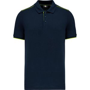 WK. Designed To Work Contrasterende polo Day To Day korte mouwen WK270 - Navy / Fluorescent Yellow - S
