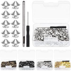 100 Sets 4.7mm Bullet Spikes en Studs Kit met Installatie Gereedschap - Punk Studs en Spikes voor Kleding en Schoenen