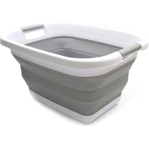 Opvouwbare wasmand - 25 liter - draagbare wasmand - ruimtebesparende mand - kofferbakopbergdoos - grijs Inklapbare box