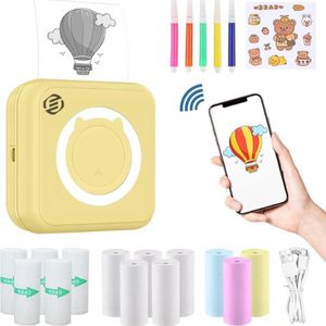 Equivera Mini-Printer - Pocket Printer - Mobiele Fotoprinter - Draagbaar & Draadloos - Leerhulp & Notites