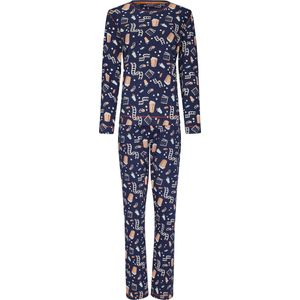 Warme pyjama interlock popcorn Robin - Blauw - Maat - 36