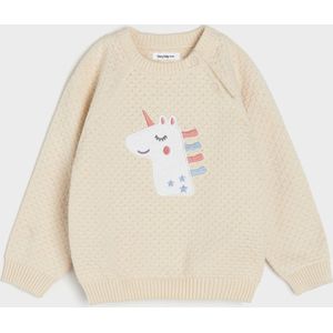 Meisjes Vest / Trui | Unicorn | Beige | Maat 92