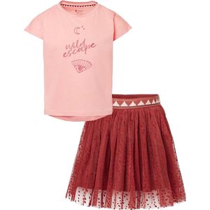 Noppies - Kledingset - Meisjes - 2delig - Rok LANGDALE Marsala - Shirt LEAMEADOWN - Maat 110