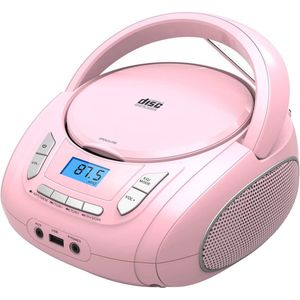 Draagbare CD-speler met Bluetooth, FM-radio en USB-weergave - Roze
