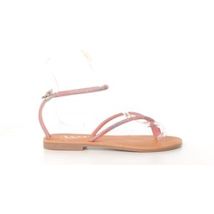 Maury dames teenslipper met enkelbandje roze strass