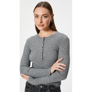 Ronde kraag Met knoppen Sweater