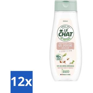 Le Chat - Zachte Douchegel - Voor Droge en Gevoelige Huid - Met Katoenextract - 300 ml - Voordeelverpakking - 12 stuks