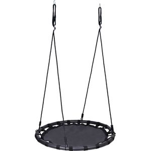 Nestschommel Basic Black Ø100cm - 100 KG belasting - Ronde schommel - Nest schommel buitenspeelgoed - Slinger schommel - Eenvoudige montage - Vanaf 2 jaar