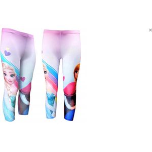 Frozen legging -Elsa - Anna - hartjes - roze - maat 128 - 8 jaar