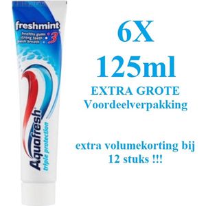 Aquafresh Triple Protection - XL - Tandpasta - Fresh Mint - 6 x 125ML - Voordeelverpakking