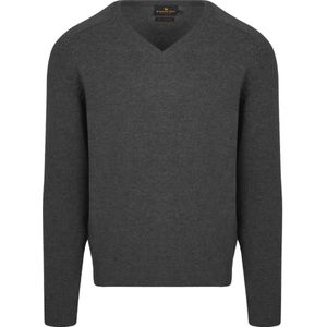Steppin' Out Trui V-hals Lamswol Antraciet - Maat S - Heren