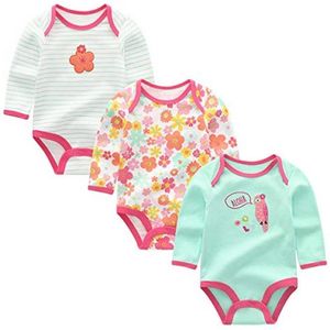 3-Pack Korte Mouwen Baby Bodysuits voor Jongens en Meisjes - Zomer Katoen Rompertjes
