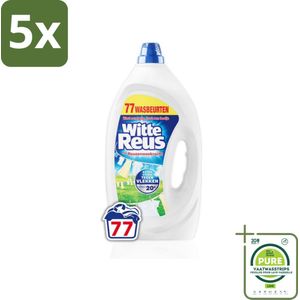 5 x Witte Reus - Vloeibaar Wasmiddel - Witte Was - 77 Wasbeurten - Grootverpakking - Witte Was - Wasmiddel - Vlekken Verwijderen - Waskracht - Vloeibaar Wasmiddel