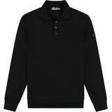 Malelions - Knitted Long Sleeve Polo - Zwart - Polo