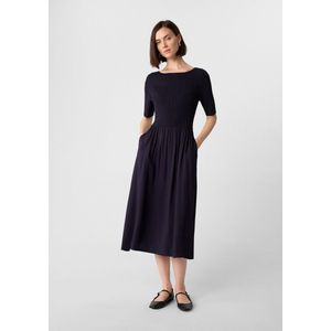 comma - Midi-jurk - Zwart - Viscosemix