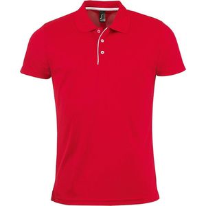 SOLS Heren Performer korte mouw Pique Polo Shirt (Rood)