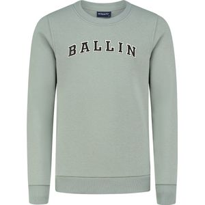 Ballin Amsterdam - Jongens Slim fit Sweaters Crewneck LS - Dark Mint - Maat 8