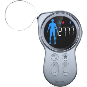 RENPHO Smart Body Tape Measure+ - Slim meetlint voor het lichaam - Omtrekmeter - Volg je vooruitgang in de Renpho Health App - 150 cm - Zilver