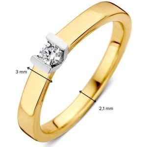 Ring bicolor briljant 0.10 crt.