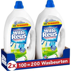 2x Witte Reus Wasmiddel Gel 100 Wasbeurten 4,5 liter