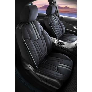 Stoelhoezen Volkswagen e‑Transporter – 2024 tot heden – Palermo grijs – perfecte pasvorm (2 losse stoelen)