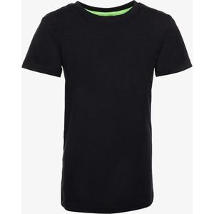 Unsigned jongens basic T-shirt zwart - Maat 146/152