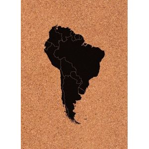 Prikbord Zuid-Amerika kurk | 40x60 cm staand | Fotofabriek Zuid-Amerika kaart