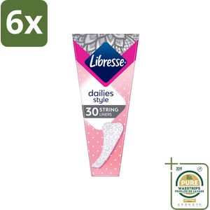 Libresse – Inlegkruisjes – Fresh String – Voor stringslips – 30 Inlegkruisjes - Voordeelverpakking - 6 stuks - Comfort - Hygiëne