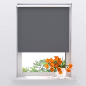 Radeco® Rolgordijn Verduisterend - Pure mini Thermo - Grijs - 120 x 150 cm - Isolerende zonwering – Rolgordijn zonder boren