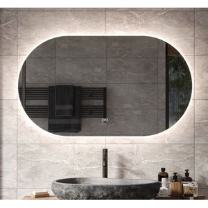 Ovalen badkamerspiegel met LED verlichting, verwarming, touch sensor en dimfunctie 120x60 cm