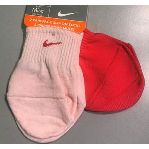 Nike slip on socks dames 1 maat 2 kleuren roze en fuchsia