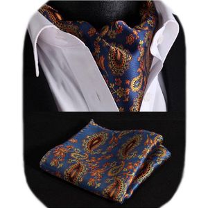 Zijden paisley herenkravat en pochet - Polka dot kravat en zakdoek set voor heren - Geschikt voor bruiloftsfeest en Kerstmis - One Size