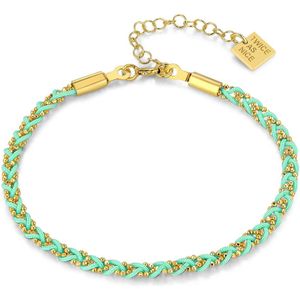 Twice As Nice Armband in 18kt verguld zilver, turquoise 16 cm+3 cm