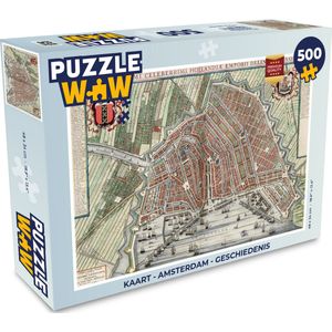 Puzzel Kaart - Amsterdam - Geschiedenis - Legpuzzel - Puzzel 500 stukjes