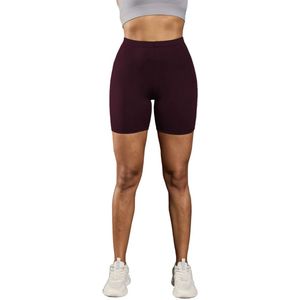 Livano Biker Short Dames - Korte Legging - Lange Onderbroek - Bikershort - Met Pijpjes - Bordeauxrood - Maat M