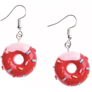 Akyol - Donut oorbellen – Oorbellen dames - oorbellen meisjes - Oorhangers dames - leuke donut oorbellen - Sieraad- fruit oorbellen - oorbellen cadeau - verjaardag - grappige oorhangers - Valentijn cadeau
