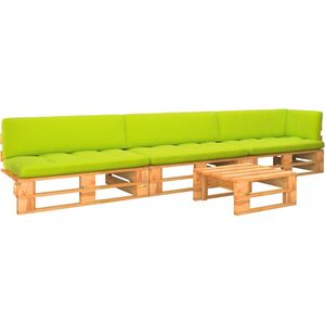 The Living Store Pallet Loungeset - Houten - 60 x 60 x 25 cm - Grenenhout