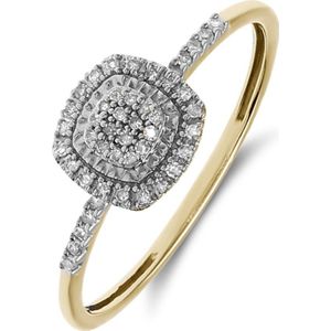 Lucardi - Ring - 14 Karaat Goud - Goud - Diamant 0,10ct
