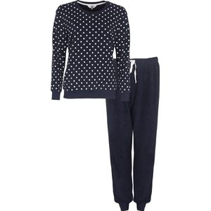 Tenderness Dames Pyjama - Badstof - Donker Blauw - Maat XL