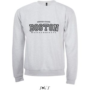 Sweatshirt 2-200 Boston-Massachusetss - Lgrijs, S