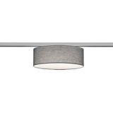 LED Railverlichting - Plafondlamp - Plafondverlichting - DUOLINE - 2 Fase - E27 Fitting - Rond - Mat Grijs - Textiel